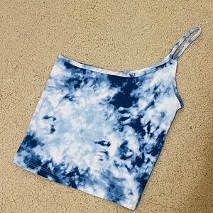 Blue Tie-Dye Crop Top